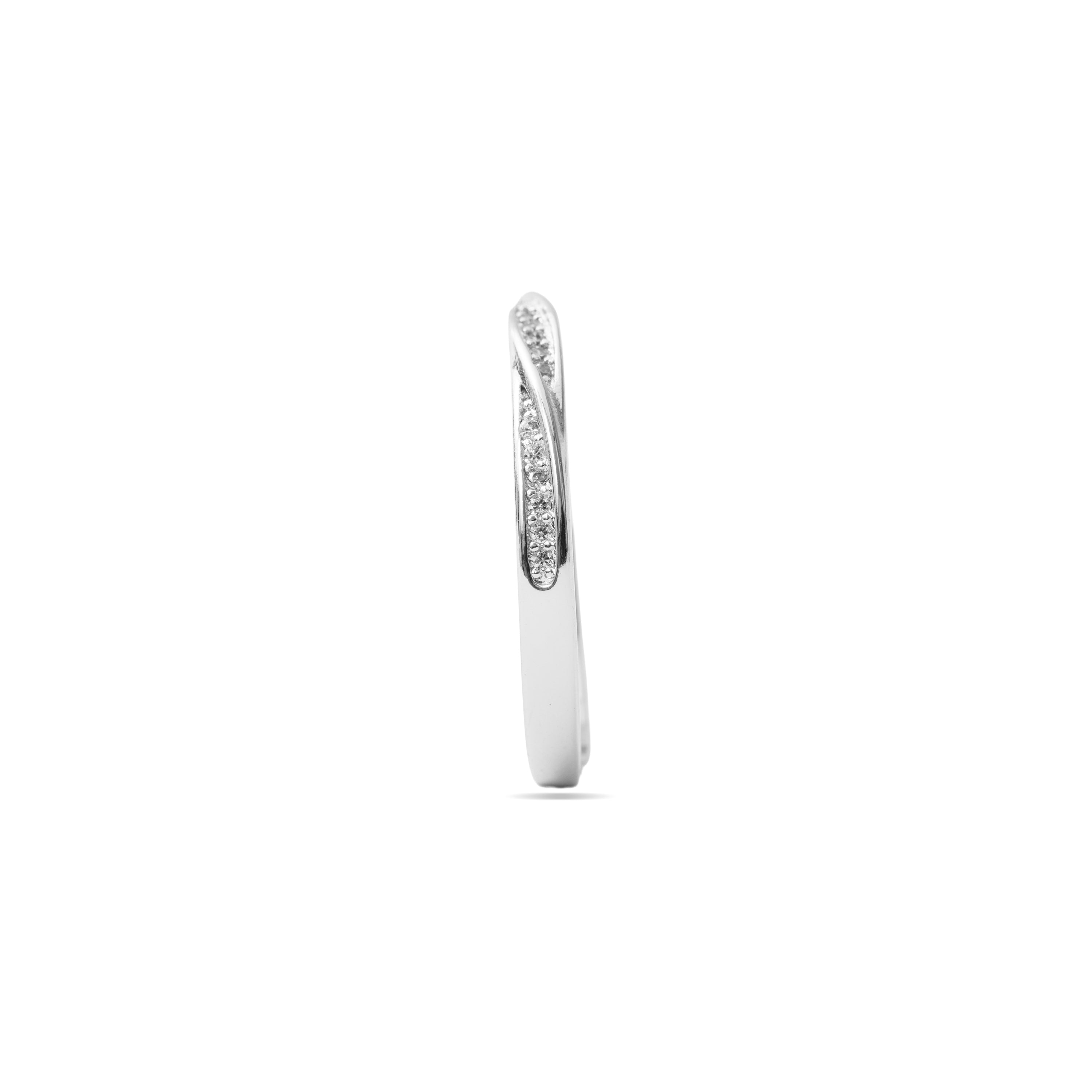 Brilliant Zircon Ring with Silver Finish - Frebal