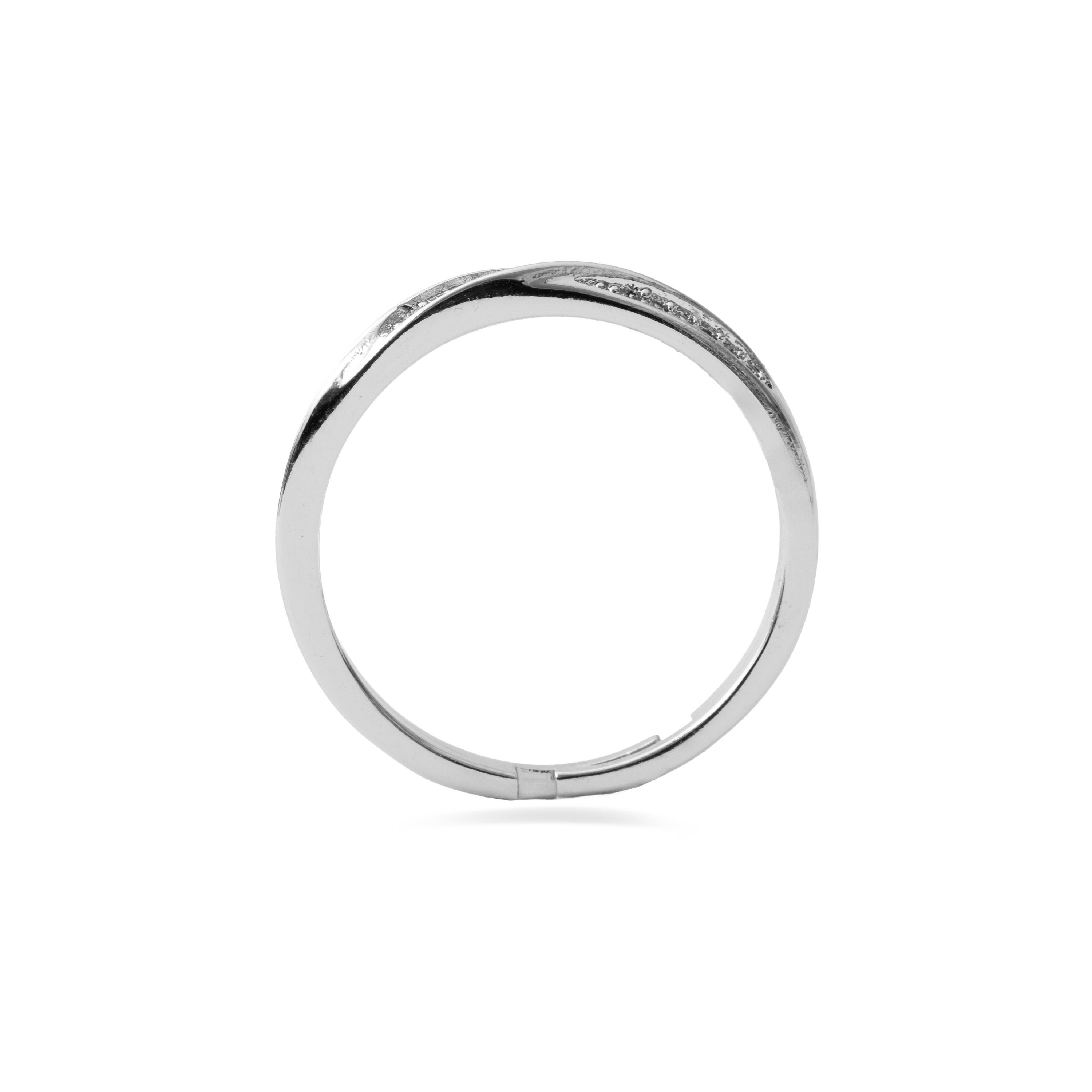 Brilliant Zircon Ring with Silver Finish - Frebal