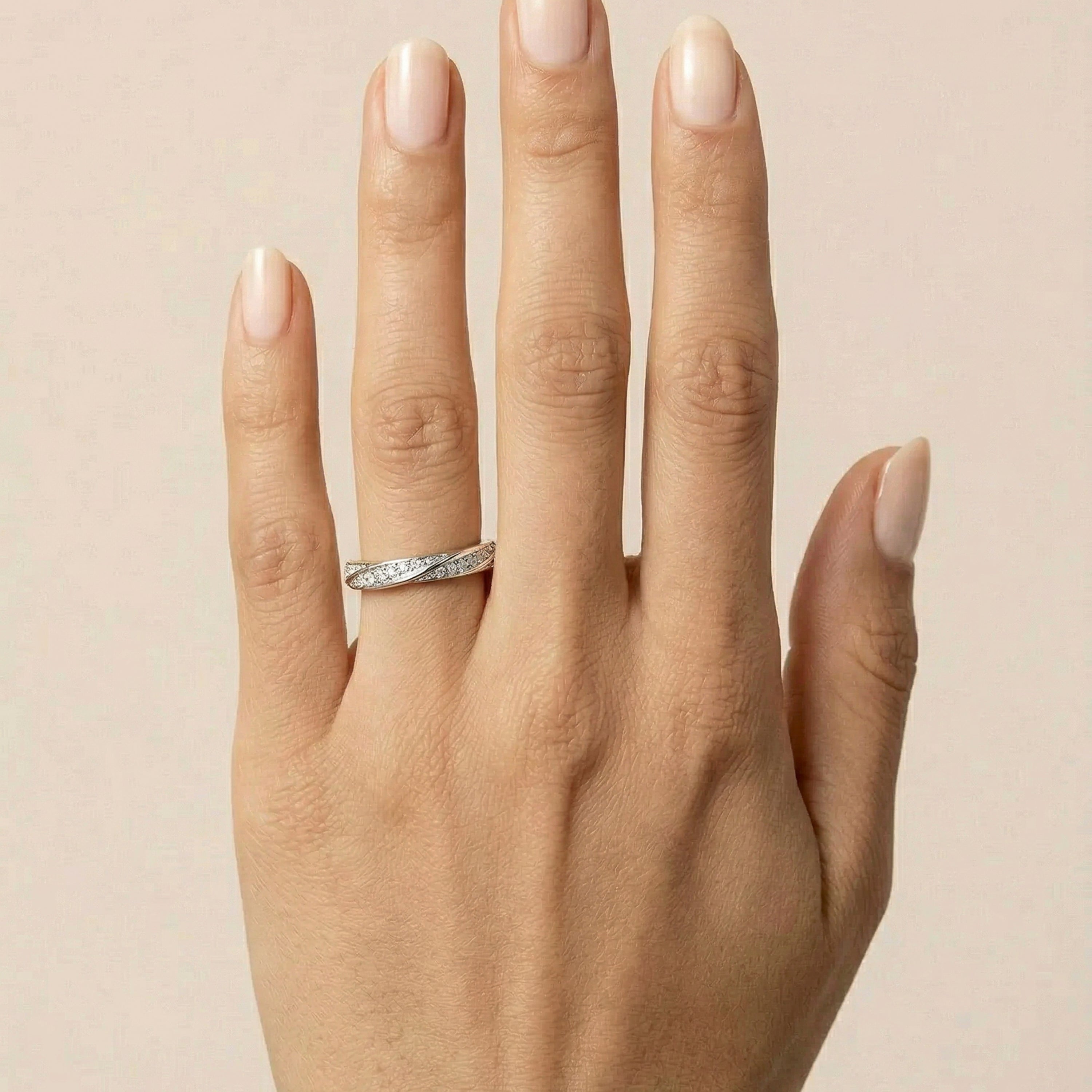 Brilliant Zircon Ring with Silver Finish - Frebal