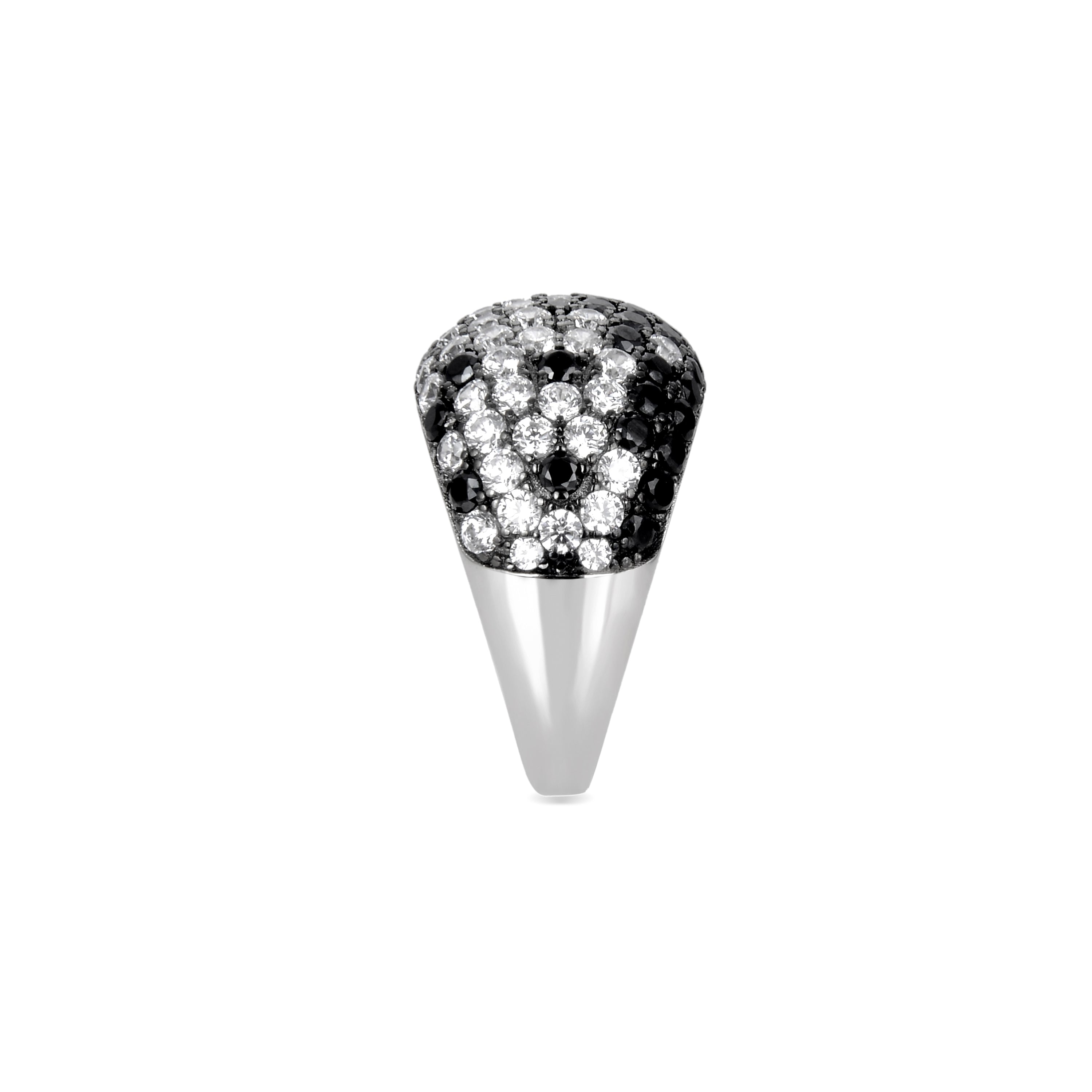 Anillo de Plata de Ley 925 con Circonita Onix acabado en rodio - Lipul