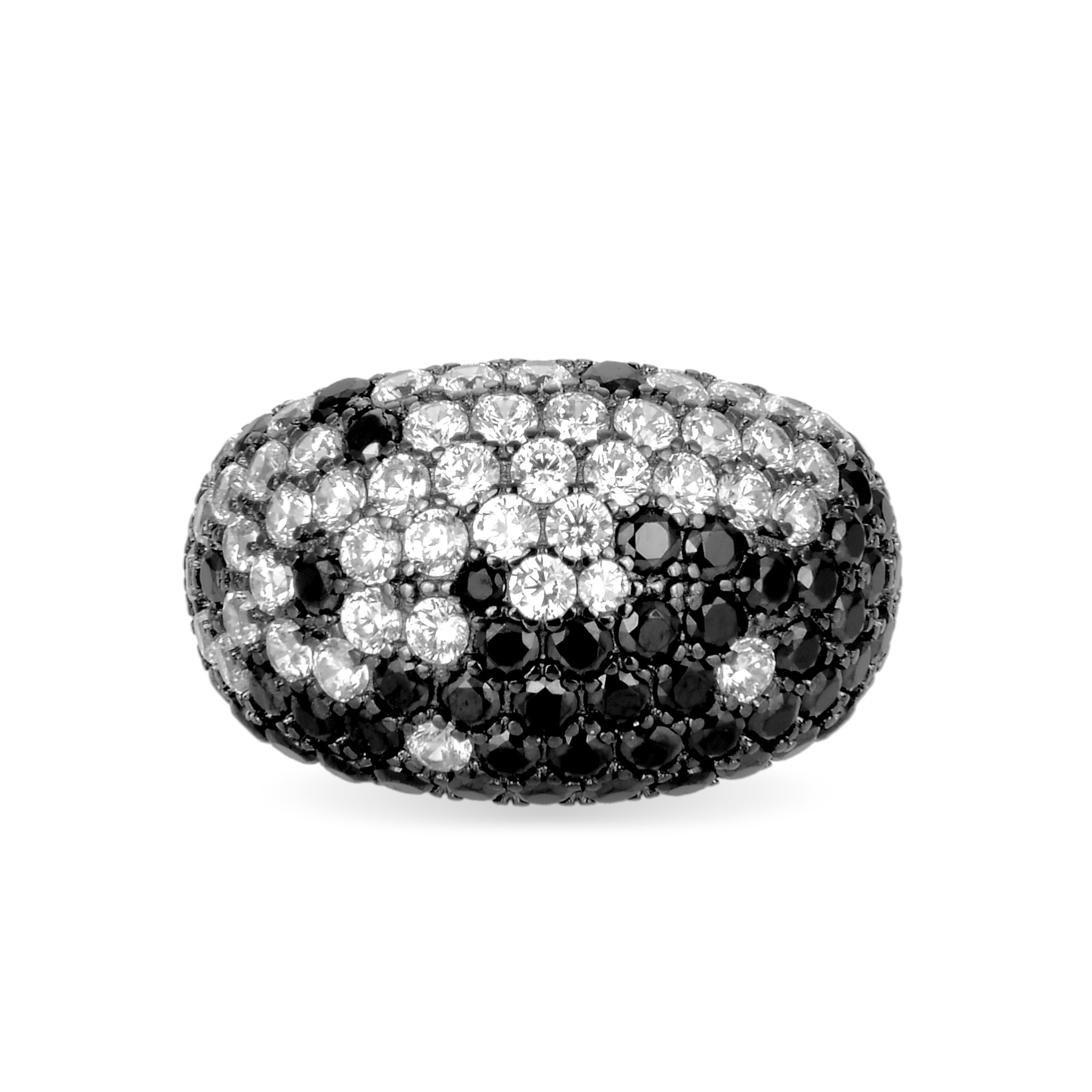 Anillo de Plata de Ley 925 con Circonita Onix acabado en rodio - Lipul