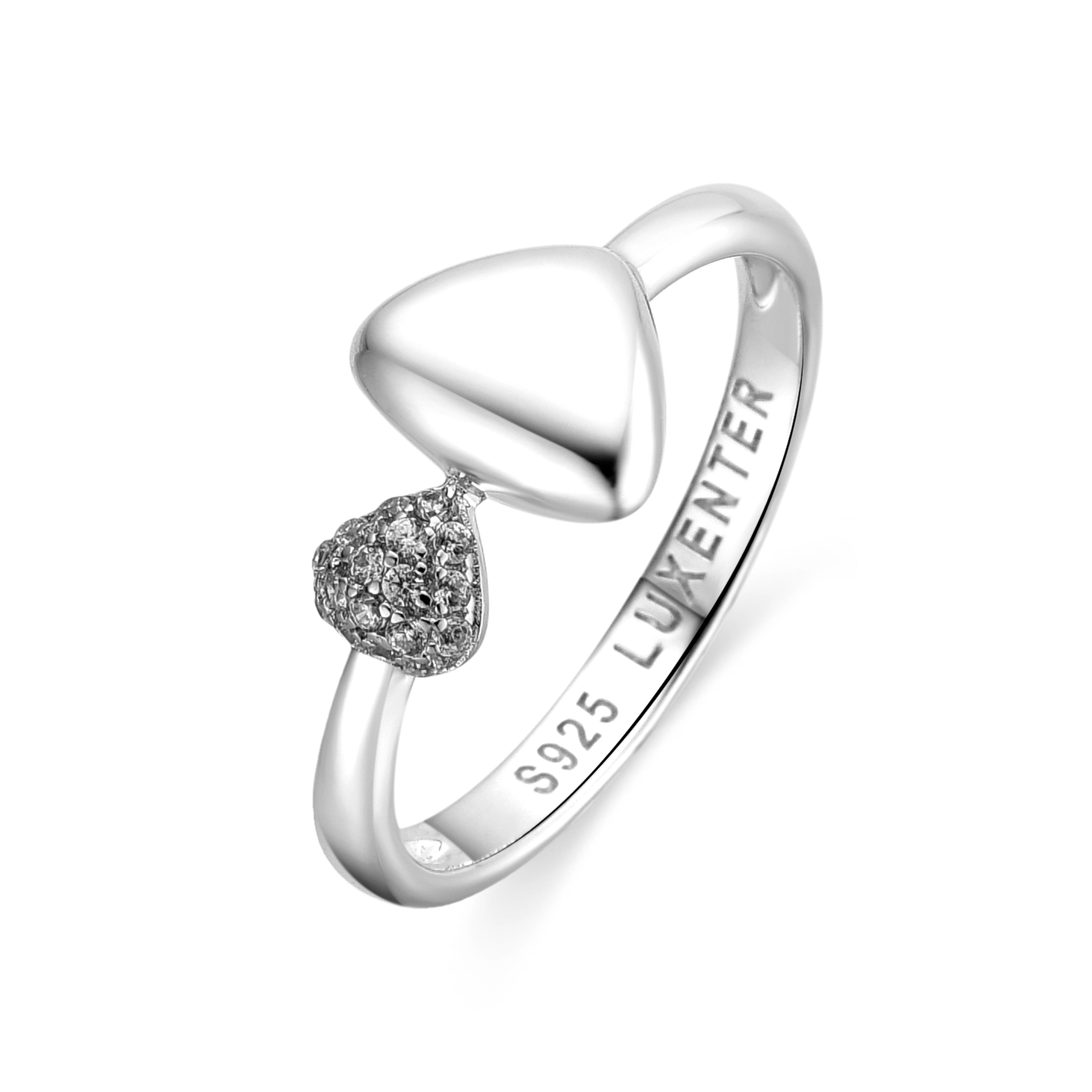 925 Sterling Silver and Brilliant Zirconia Ring with Rhodium Finish - Pesha
