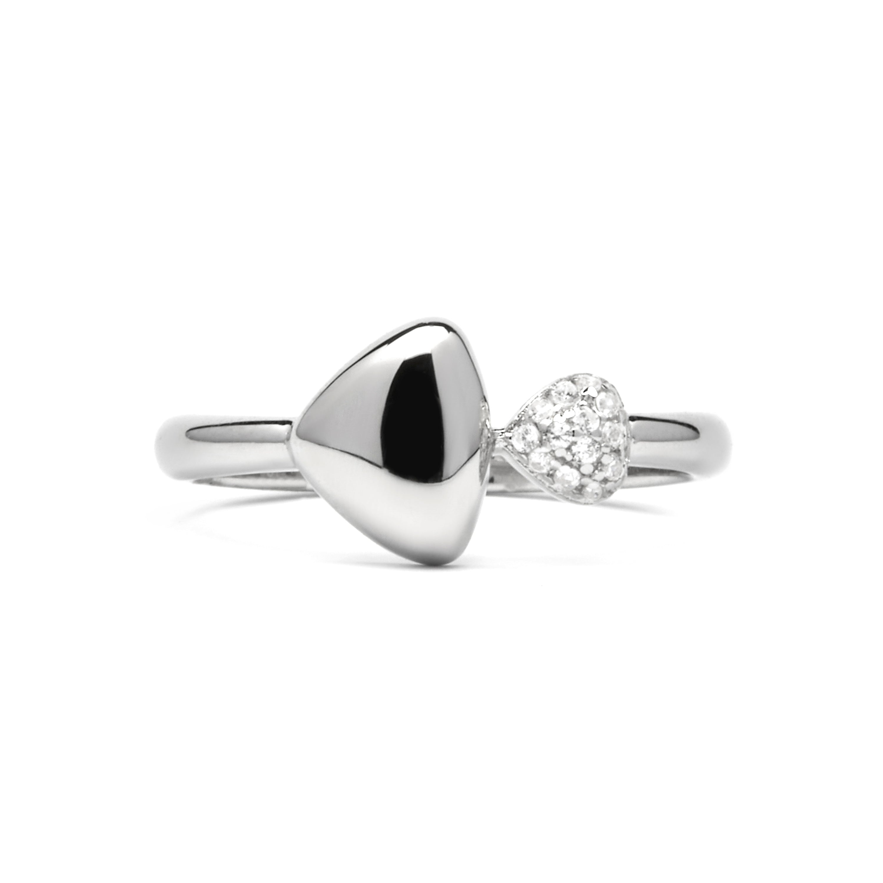 Anillo de Plata de Ley 925 y Circonita Brillante acabado rodio - Pesha