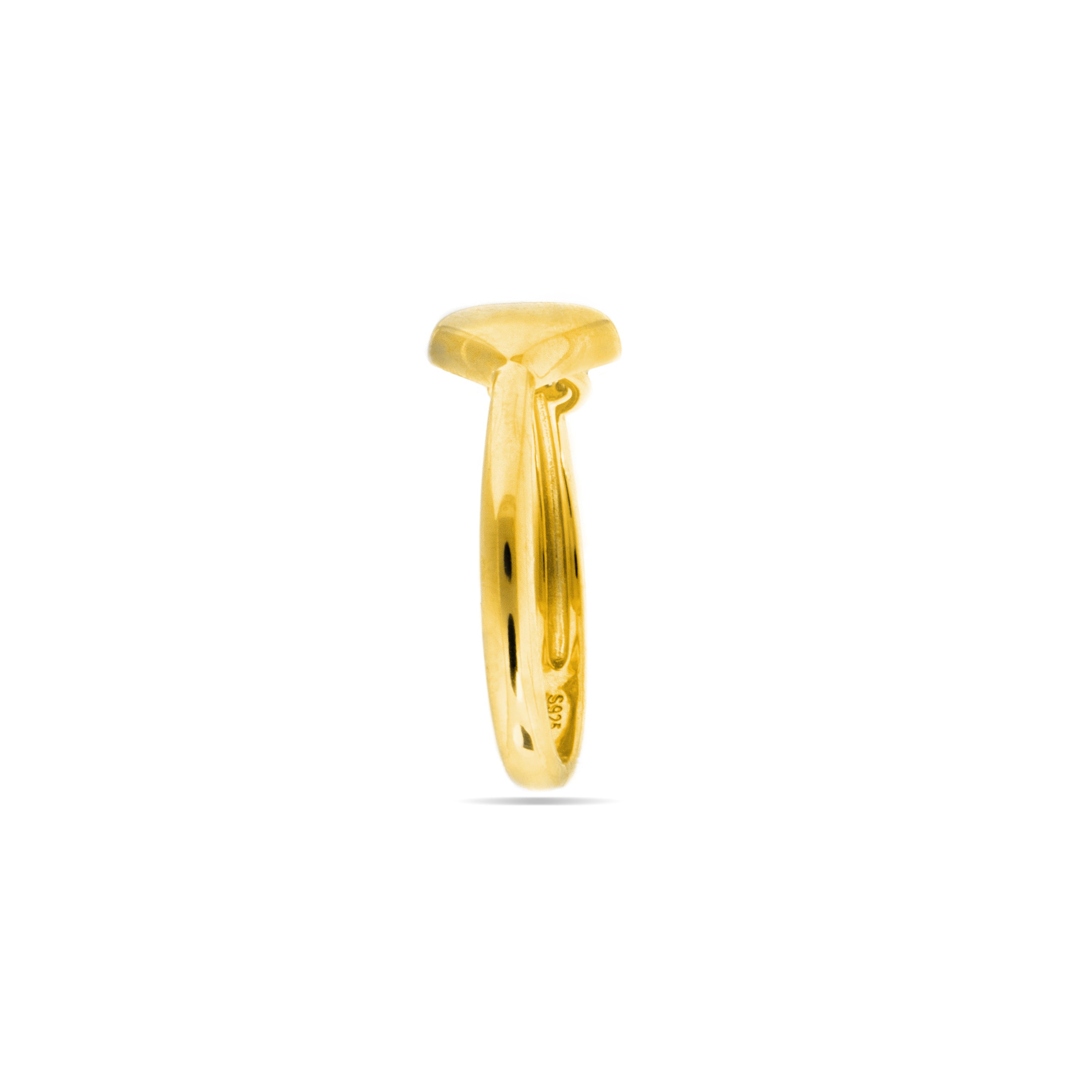 925 Sterling Silver and Brilliant Zirconia Ring, 18k Yellow Gold Finish - Pesha