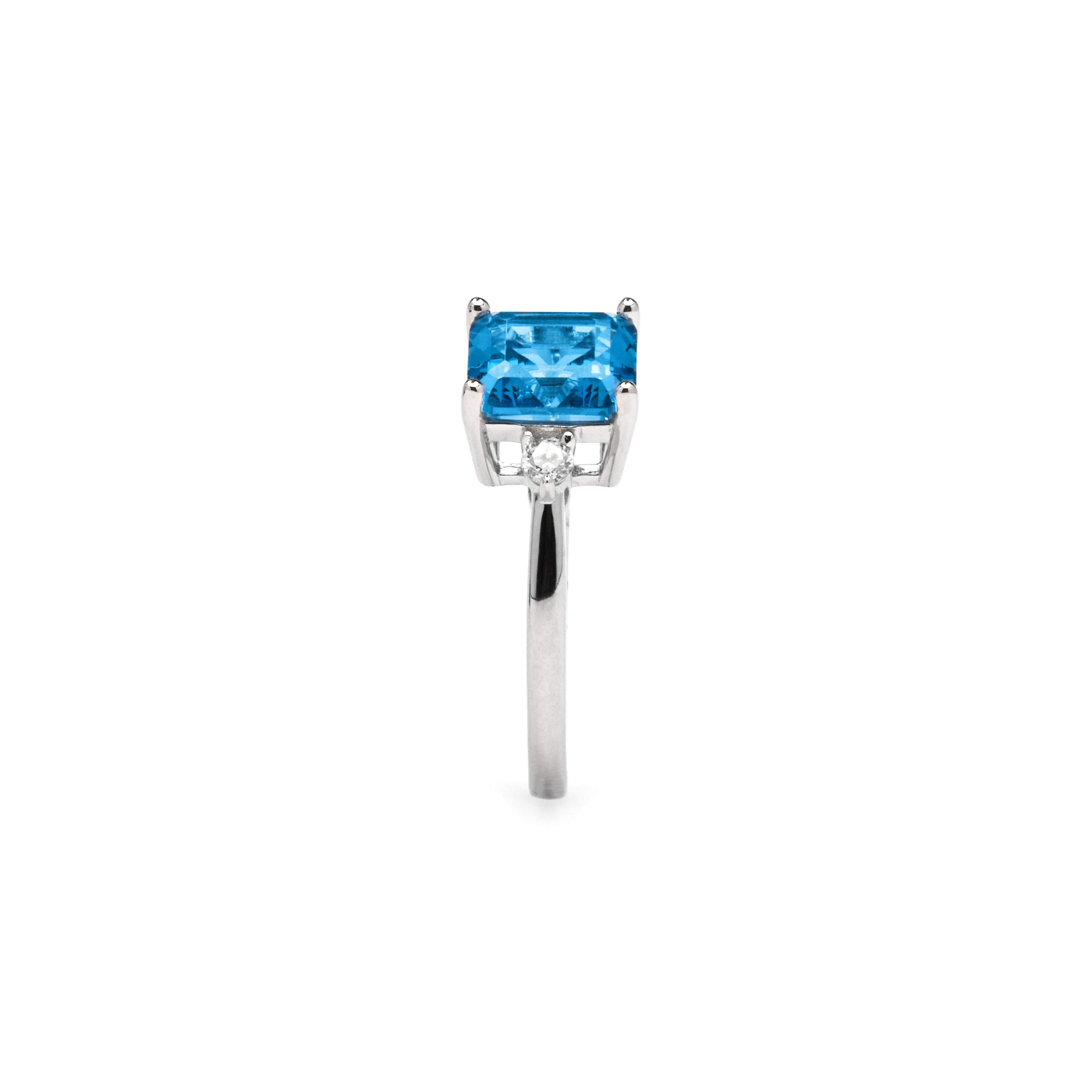 925 Sterling Silver and Brilliant Zirconia Ring with Rhodium Finish - Himith