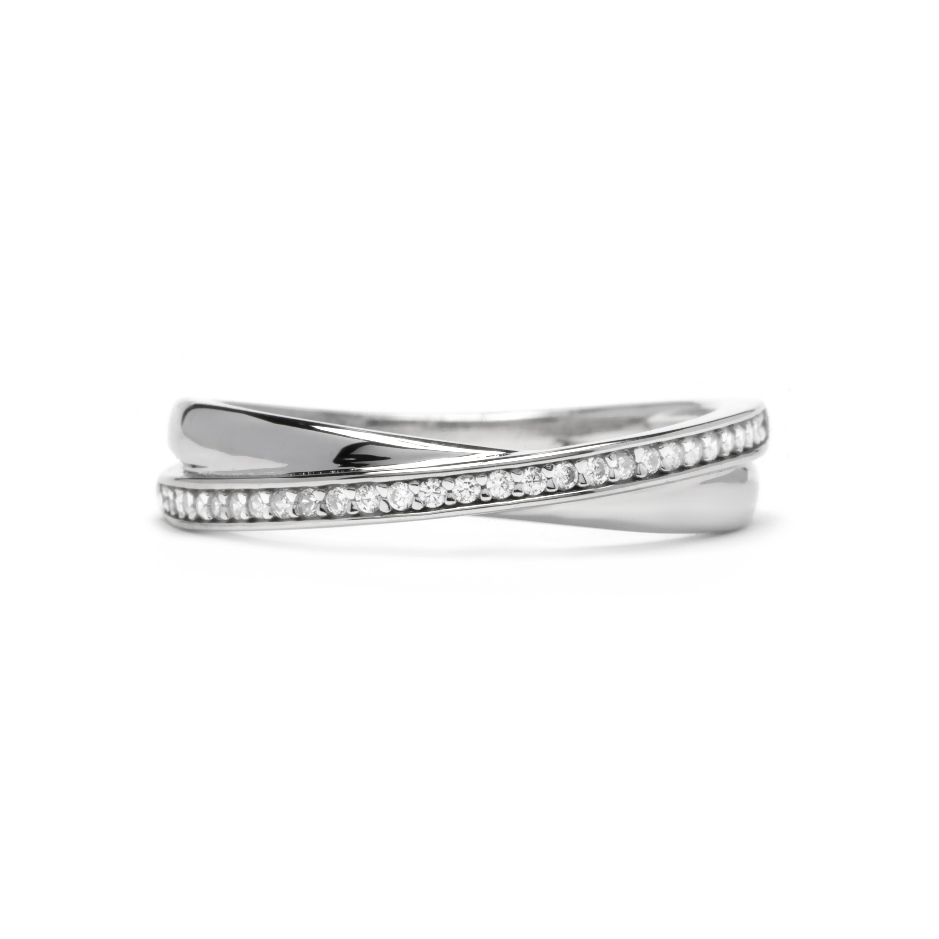 925 Sterling Silver Ring with Brilliant Zirconia, Rhodium-Plated - Tarmi
