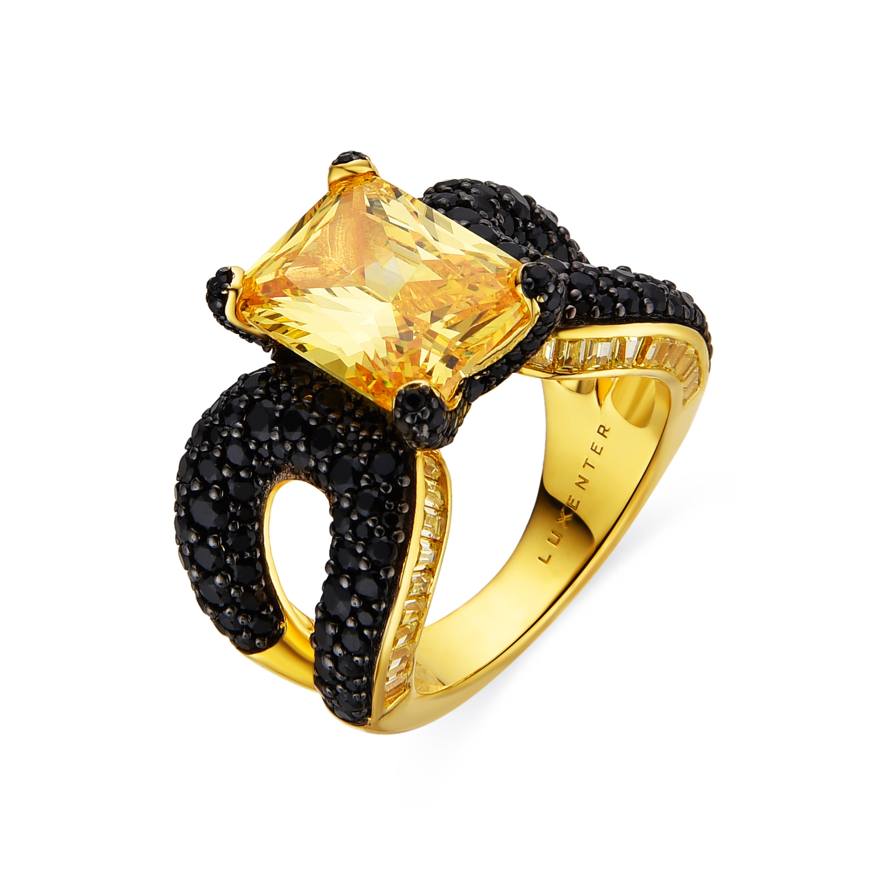 925 Sterling Silver and Padparadscha Ring with 18k Gold Finish - Kahanza